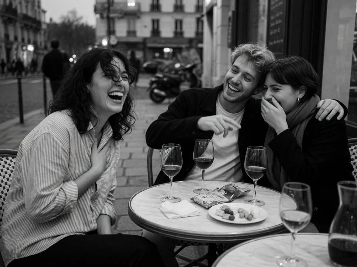 Amis autour d’une table en terrasse